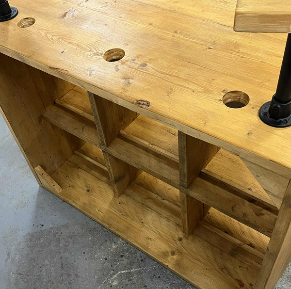 Reclaimed wood DJ vinyl record and CD unit