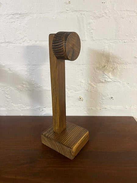 Reclaimed wood headphone stand holder
