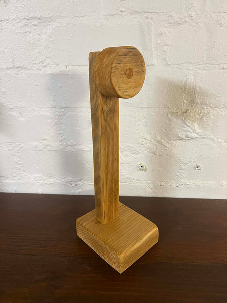 Reclaimed wood headphone stand holder