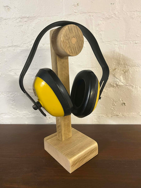 Reclaimed wood headphone stand holder
