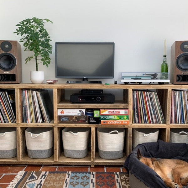 XL Rustic reclaimed wood media storage sideboard