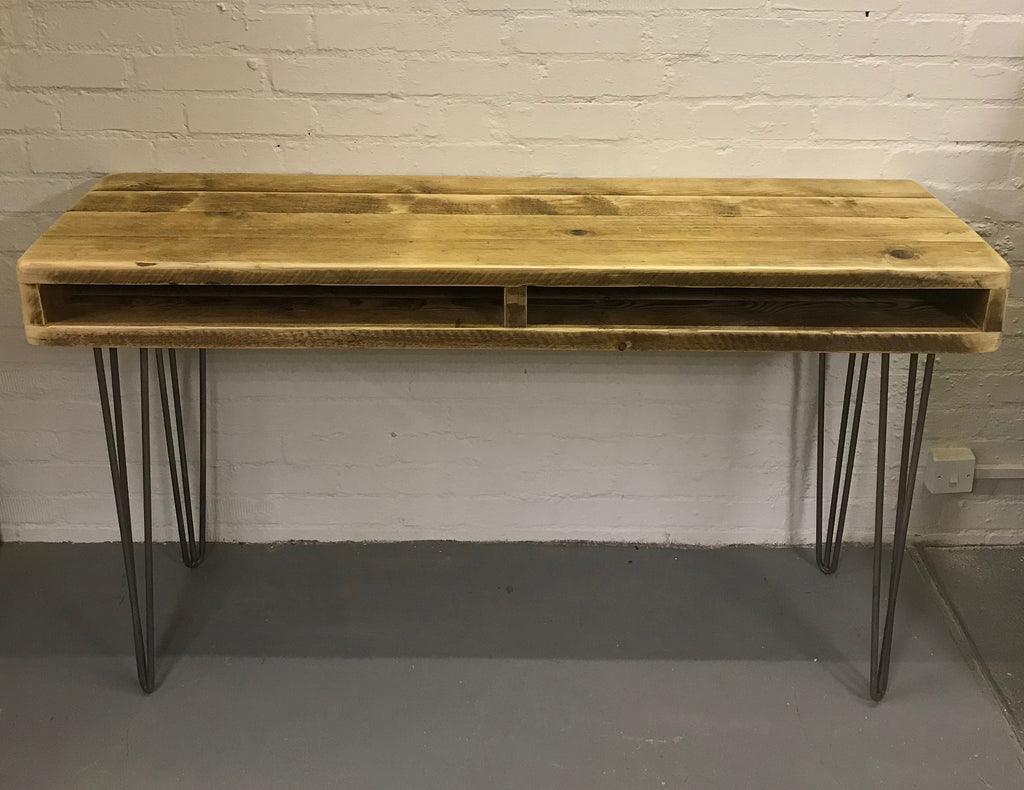 Deack Stand Rustic industrial DJ deck stand, reclaimed scaffold boards on raw stee ...