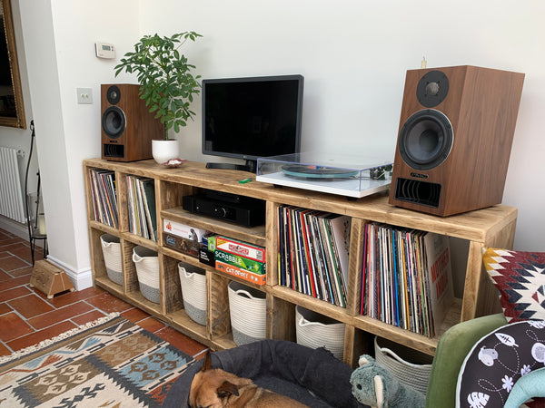 XL Rustic reclaimed wood media storage sideboard