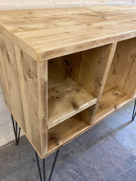 Rustic sideboard / media storage unit on hairpin legs